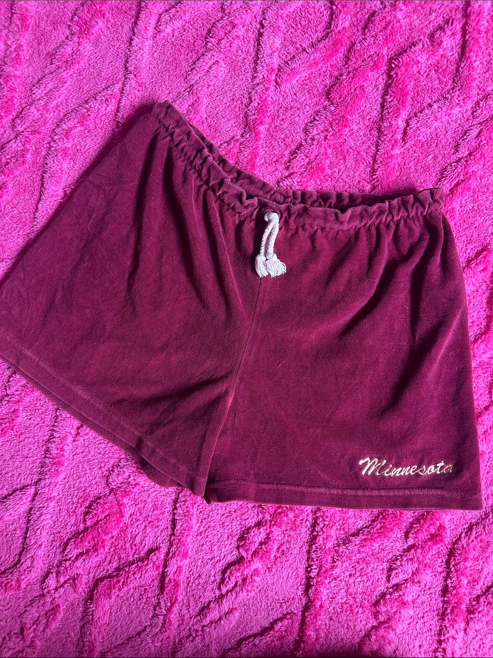 Vintage Minnesota gophers Maroon Terry Cloth Drawstring Shorts